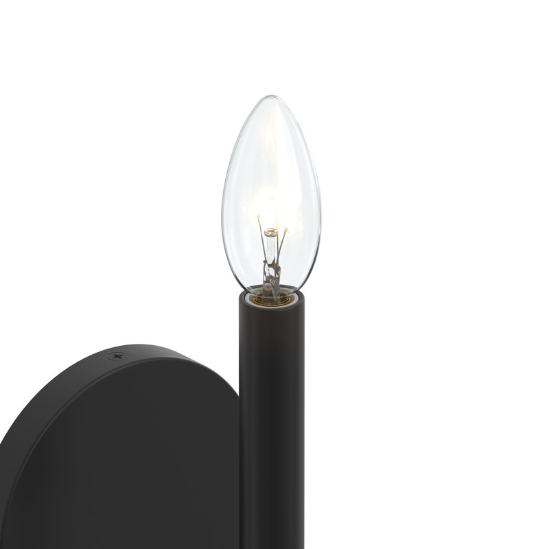 Reines Matte Black 1-Light Wall Sconce, Matte Black