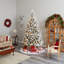 Sapin de Noël floqué avec lumières DEL-1816226954