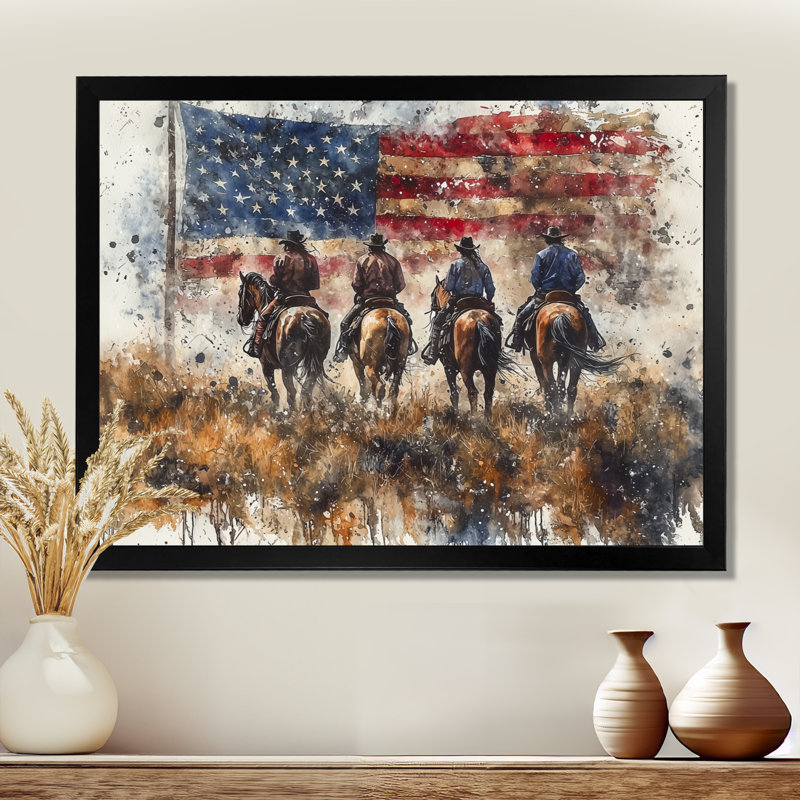 Marieke - Usa Wall Art, Single Picture Framed Print, 30" H x 40" W, Black