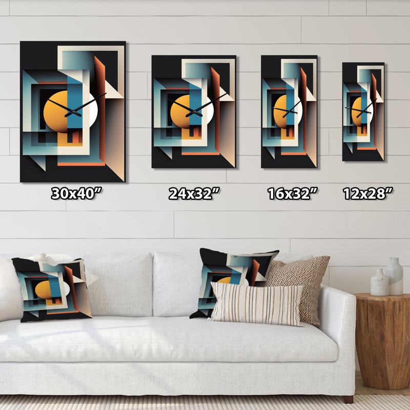 Retro Elementary Geometrics III - Horloges murales géométriques modernes, Grand
