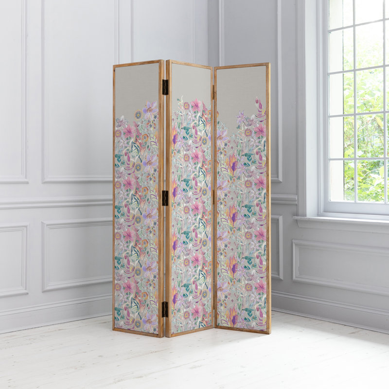 Primrose Haze 120cm W x 180cm H 3 - Panel Folding Room Divider