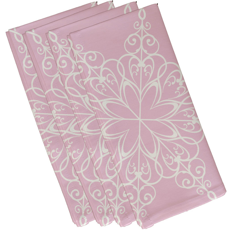 Ensemble de serviettes 4 pièces Snowflake, Rose clair