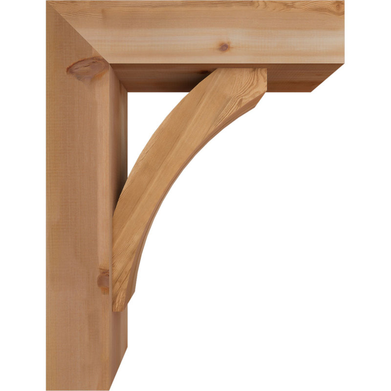 Thorton Block Bracket with Offset Brace, 34 x 26, 7 1/2"W Western Red Cedar (Smooth)