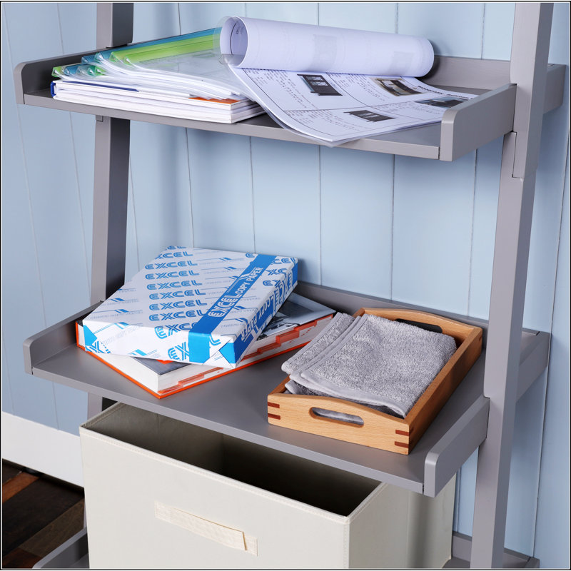 Versatile 5-Tier Ladder Shelf for Extra Storage and Stylish Display, Grey