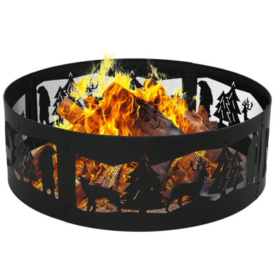 Chirata 12.25" H x 36" W Steel Wood Burning Outdoor Fire Pit