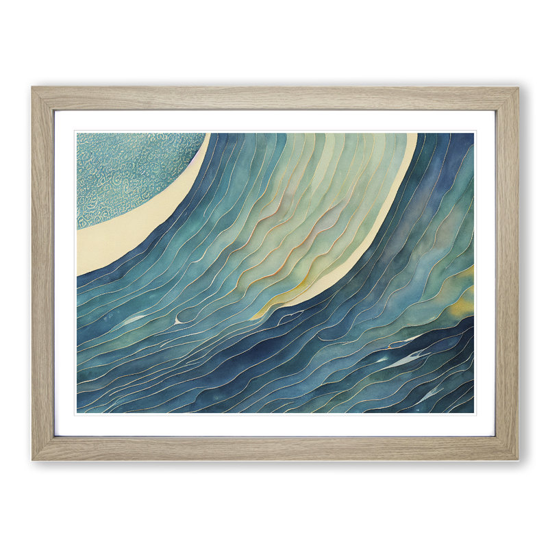 Abstract Ocean Vol.3 - Framed Print, 25cm H x 34cm W x 2cm D, Oak