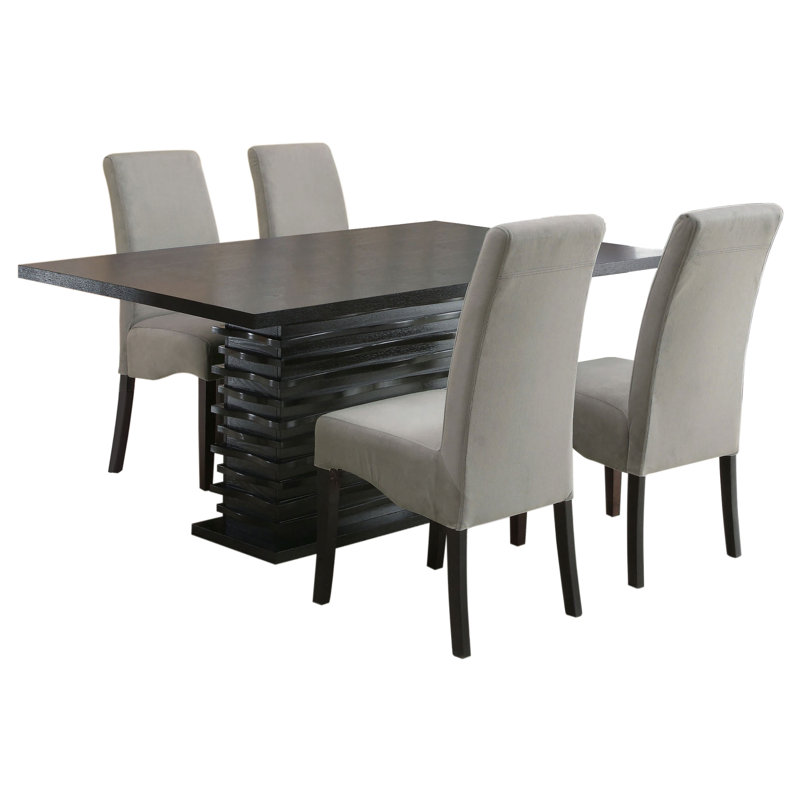 Ensemble de table de salle à manger 5 pièces Sarad, 5 pièces: table, 4 chaises