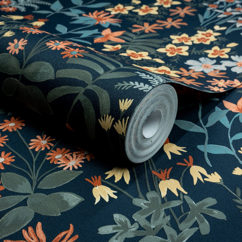 Arcadia Collection Classical Floral Wallpaper Roll, Blue