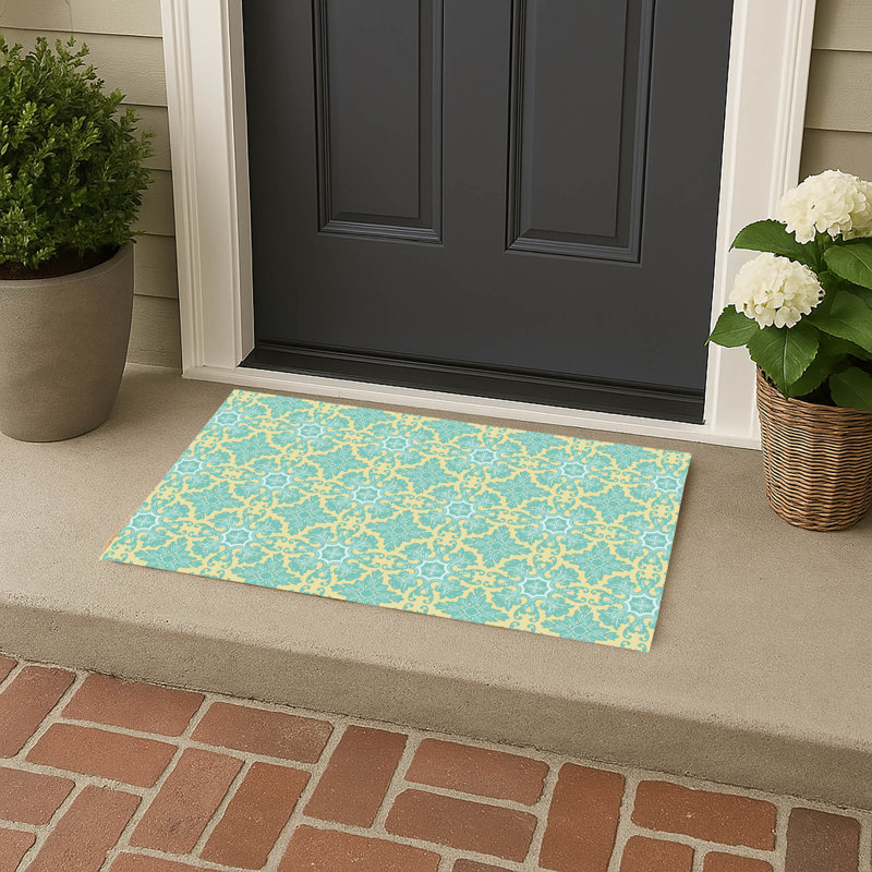 Paillasson Damask, L 17 po x L 24 po, Jaune