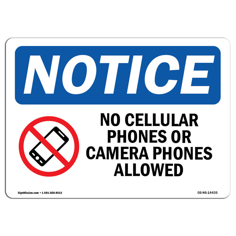 Pas de téléphone cellulaire ni de signe d'appareil photo avec symbole