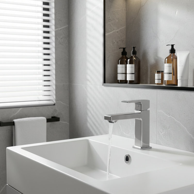 Robinet pour salle de bain à poignée simple - Chrome poli, 1,5 gallon par minute, Chrome chrome