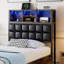 Hydraulic Metal Bed, Charging Port, LED Light, Soft Headboard Storage-235611850