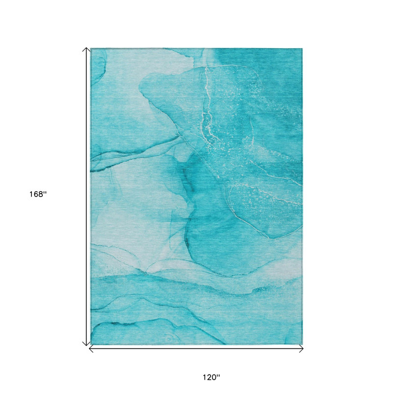Tapis extérieur lavable antidérapant 10 pi x 14 pi bleu sarcelle