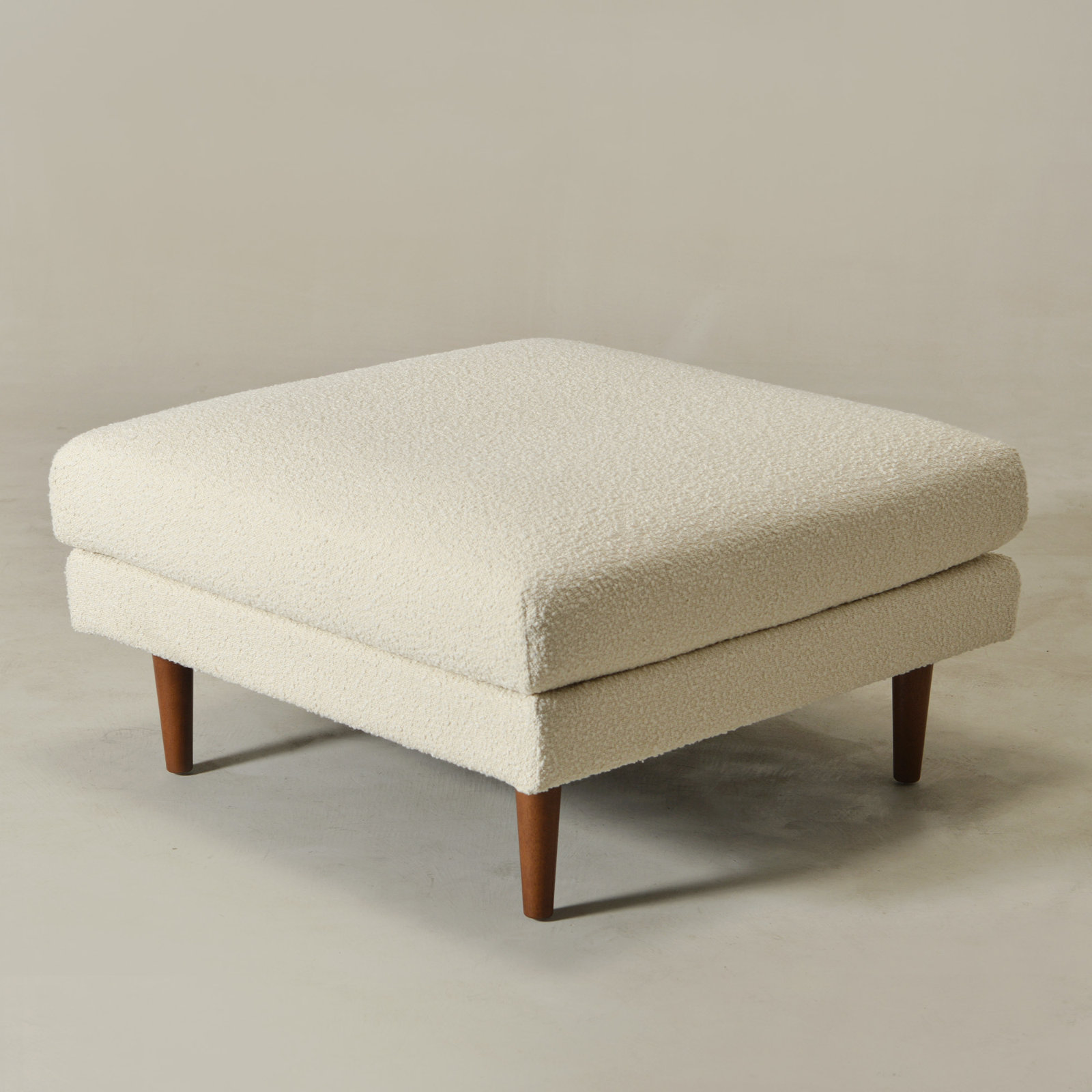 Miller 36" Upholstered Ottoman, Cream, 19" H x 36" W x 36" D