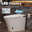 Toilette intelligente à hauteur confortable ADA avec réservoir intégré, siège chauffant, fonctions bidet et couvercle à ouverture automatique