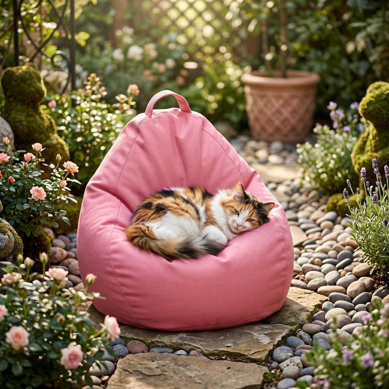Fauteuil à billes et méridienne d'extérieur Serenity, Polyester rose