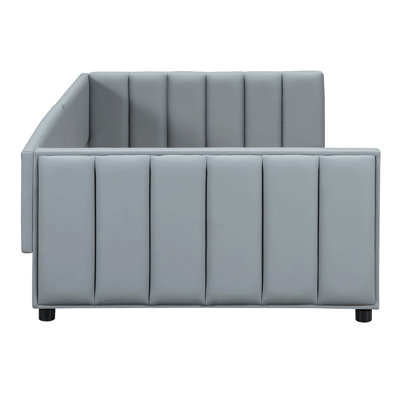 Queen Size & Twin Xl Size Upholstered Platform Bed, Mother & Child Bed, Pu Leather
