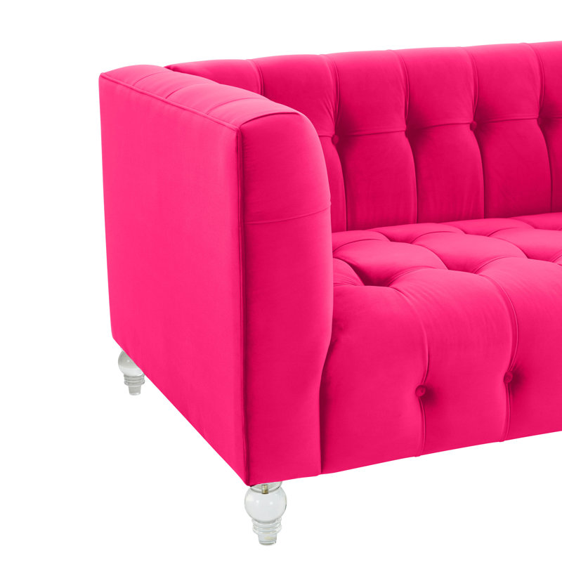 Doyon Velvet Loveseat, Hot Pink Velvet