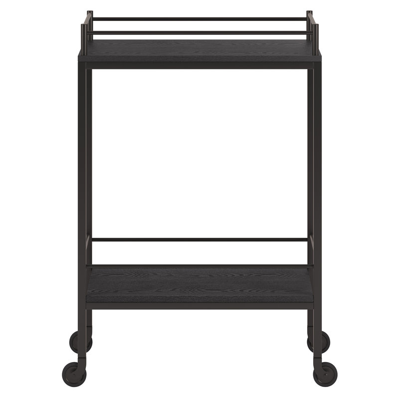 Metal Bar Cart, Black Grain