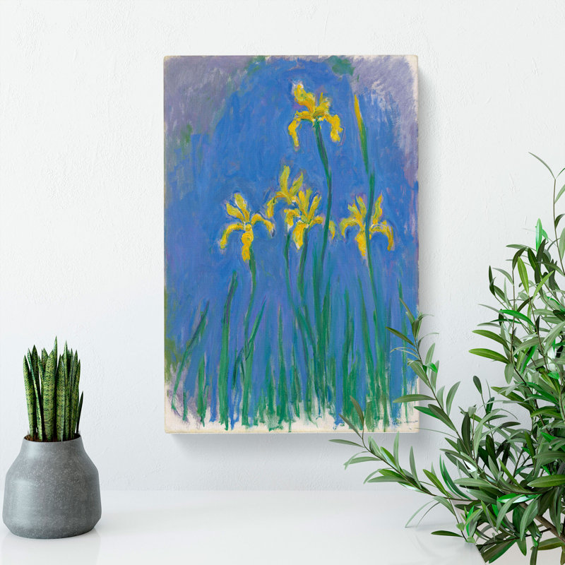 Yellow Irises Study by Claude Monet - Wrapped Canvas Painting, 76cm H x 50cm W x 3cm D