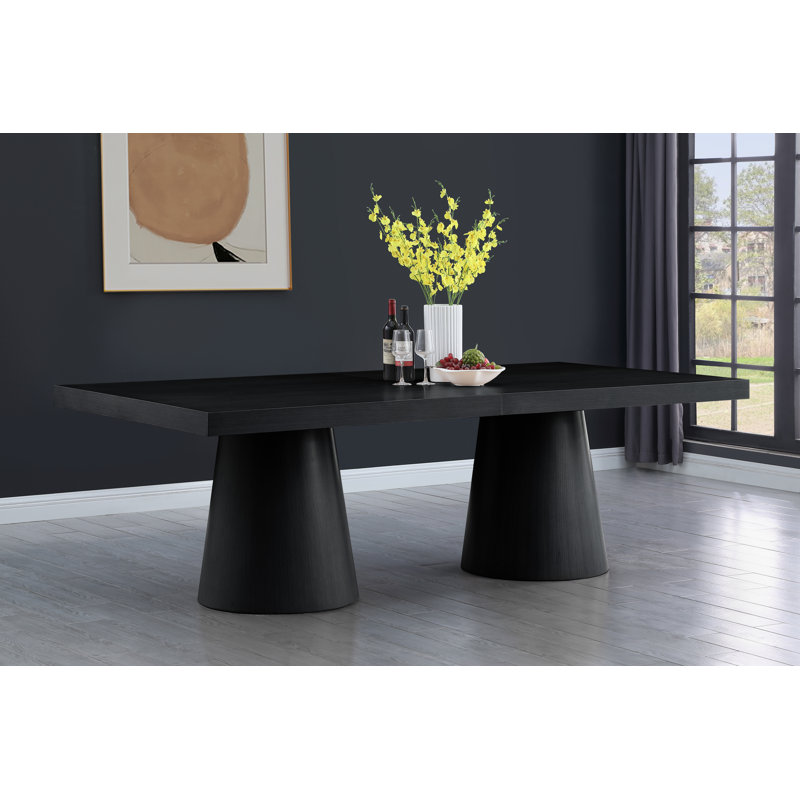 Hiromy Extendable Dining Table 11', Black