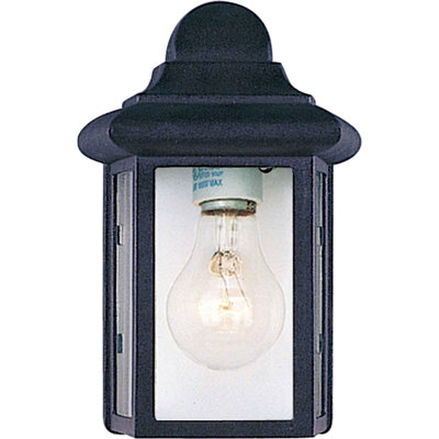 1-Light Outdoor Black Cast Aluminum Wall Mount Wall Sconce Wall Light with Clear Glass
