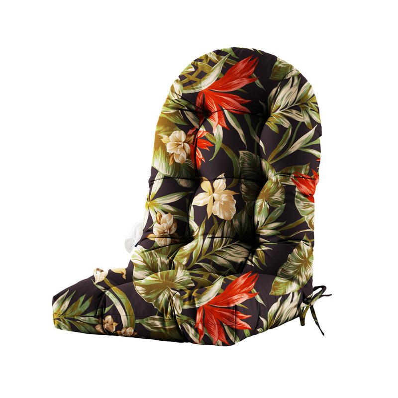 Coussin de siège à haut dossier floral Floral, Noir / Rouge