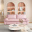 Grand canapé-lit escamotable de 73,2 po, canapé-lit convertible 3 en 1, causeuse en velours multifonctionnel, rose