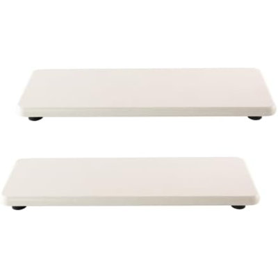 2 plateaux en pierre absorbant l'eau, plat de savon pour évier de cuisine / salle de bain, plateau en diatomite utilisé pour le savon à main et les bouteilles de cosmétiques dans la maison moderne, l 3,15 po x L 8,7 po, blanc