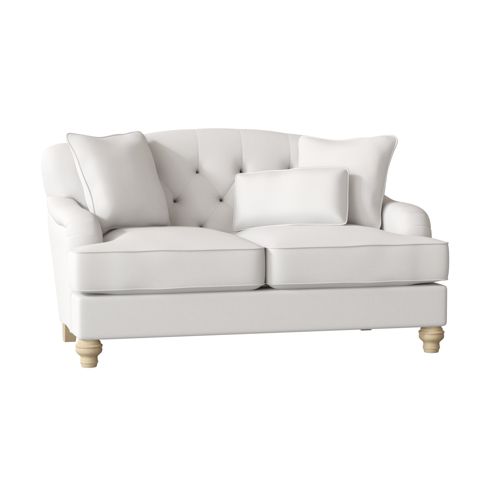 Sullivan 65'' Upholstered Loveseat, Peyton 31 White Performance Twill, Linen, No