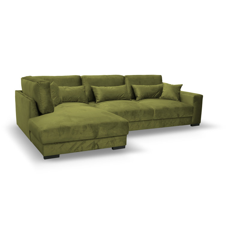 Nahkita 4 Seater Corner Sofa , Left Hand Facing, Light Green