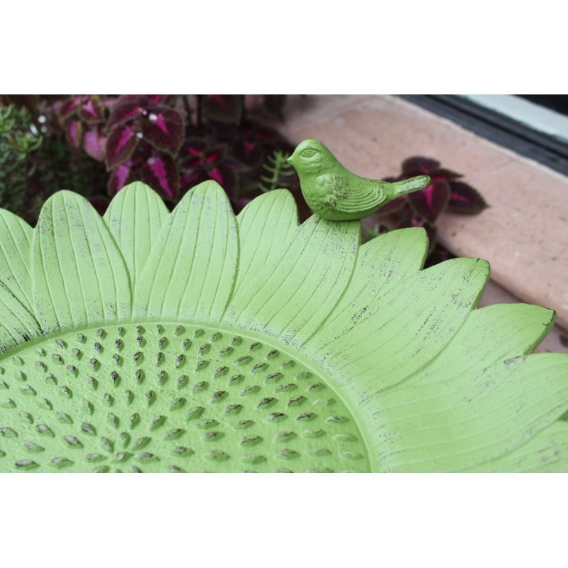 Bain d'oiseaux Khronos, Vert lime vieilli