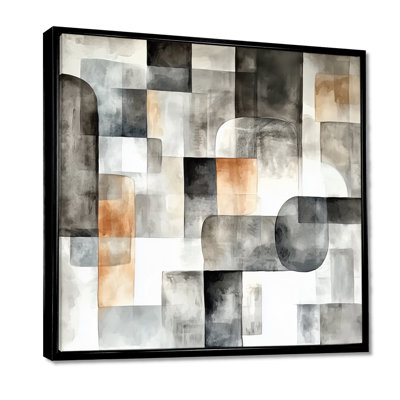 Grey And Brown Boho Mosaic Earth Tones II - Abstract Modern Transitional Wall Décor