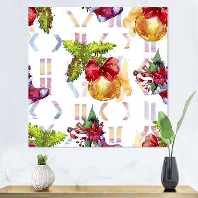 «Christmas Winter Holiday Symbols», impression sur toile