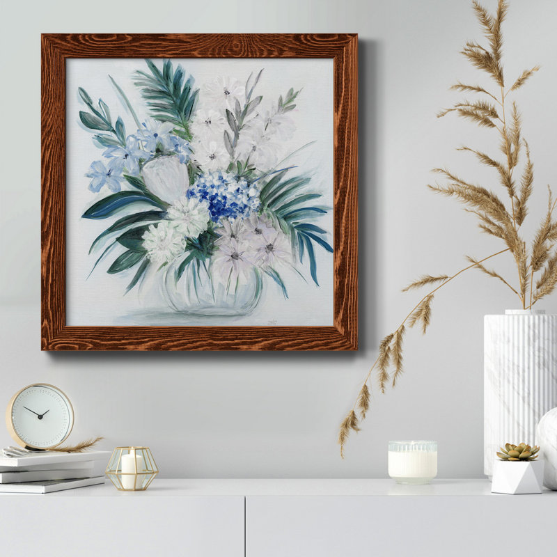 Sunshine Bouquet - Peinture sur toile encadrée, H 31,5 po x l 31,5 po x P 1,5 po, Érable encadré