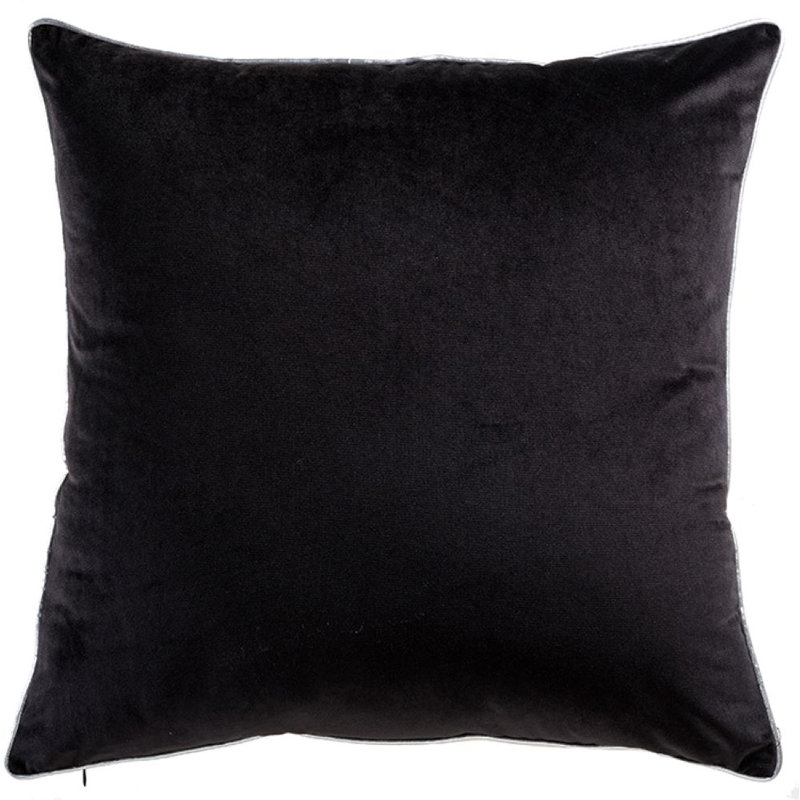 Noah Velvet Square Pillow Cover & Insert, Black