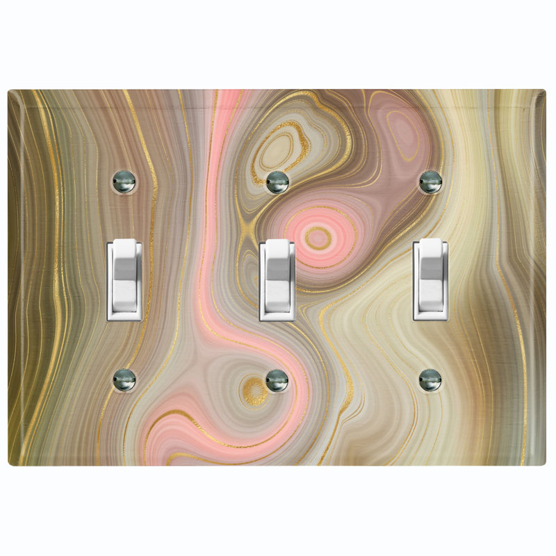 Patterned 3 - Gang Toggle Light Switch Standard Wall Plate