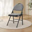Set of Metal Folding Chairs with PU Leather Padded Seat & Backrest | Sturdy Steel Frame, Stackable & Portable for Indoor/Outdoor Events, Dining & Camping-312916152-312916156