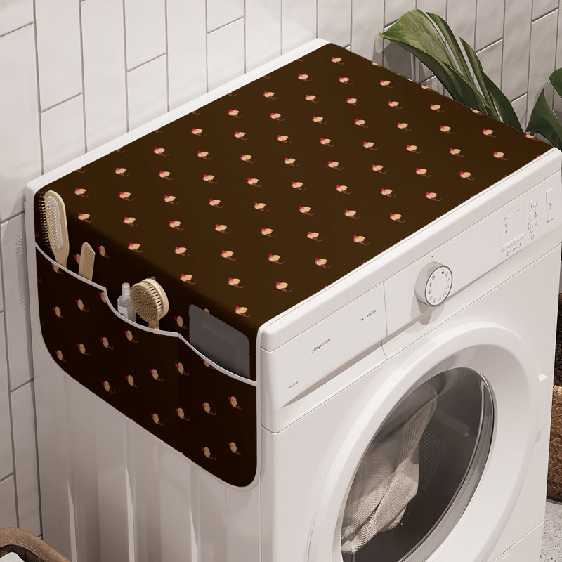 East Urban Home Abstract Washing Machine Organizer Pack of 2 47" x 18.5" Brown Beige Dark Coral