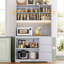 Garde-manger 70,9 po avec lumières DEL et station de charge, tablette à micro-ondes Satavia-537543754