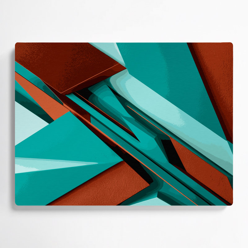 «Geometric Abstraction 48», art mural en métal brun, H 11 po x l 14 po