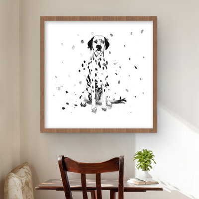 «Dalmatian Dog Grey Children», reproduction d'art encadrée pour la décoration intérieure