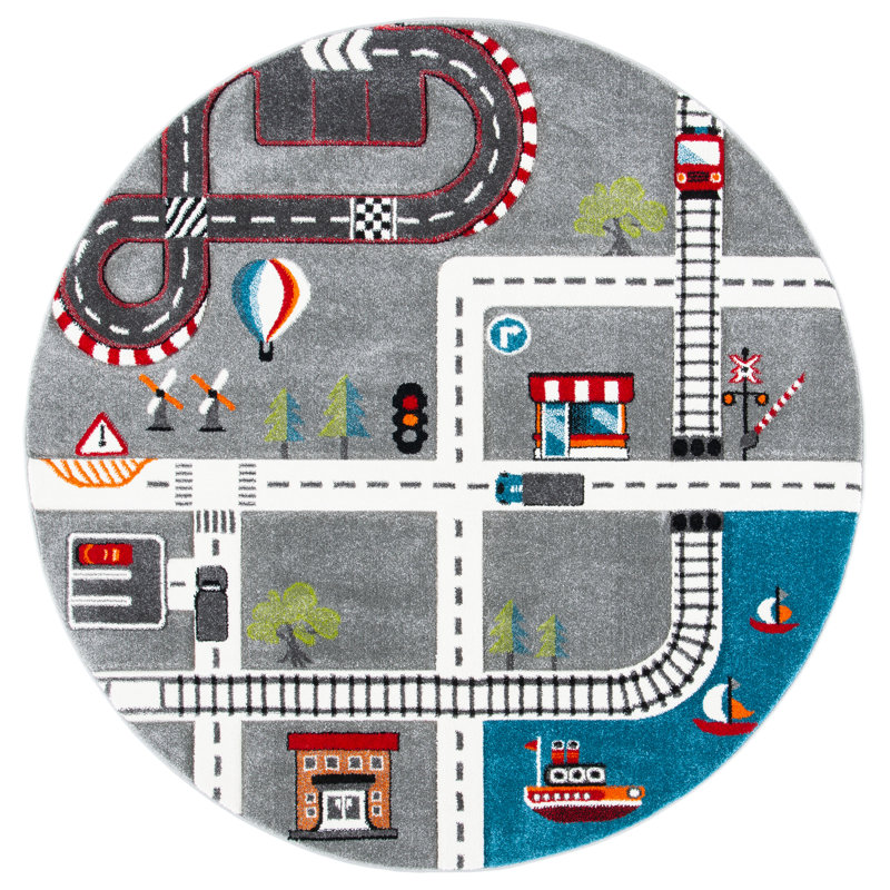 Hiles Polypropylene Plastic Rug, Round 6'7"