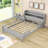 Kortney Wood Platform Bed with Built-in LED Light and Storage Headboard -1618487523-1618487520
