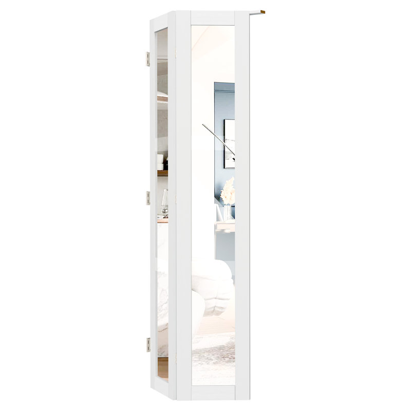 1 porte pliante en miroir en bois manufacturé massif préfini en miroir, 24 po x 80 po, Quincaillerie pour 180 portes pliantes