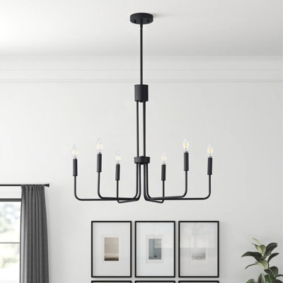 Verneta 6-Light Farmhouse Rustic Industrial Modern Candle Chandelier Fixture