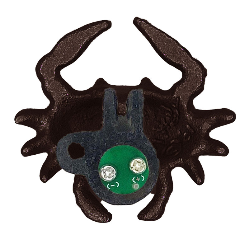Bouton crabe bleu, Bronze huilé