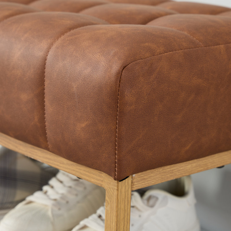 Banc de rangement rembourré pour chaussures