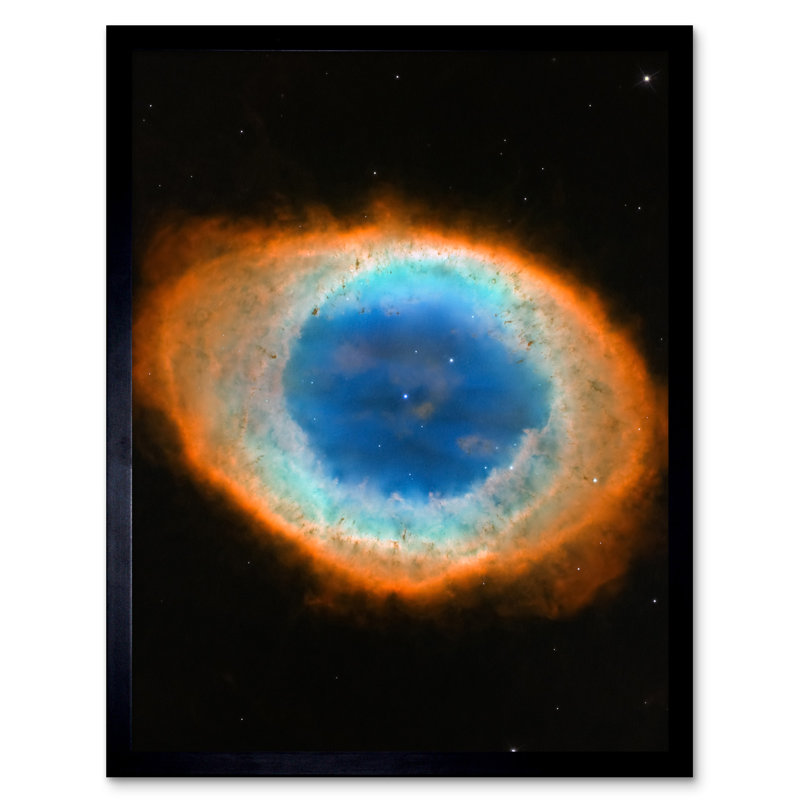 Hubble Space Planetary Nebula Ring Blue Red Dying Star - Single Picture Frame Print