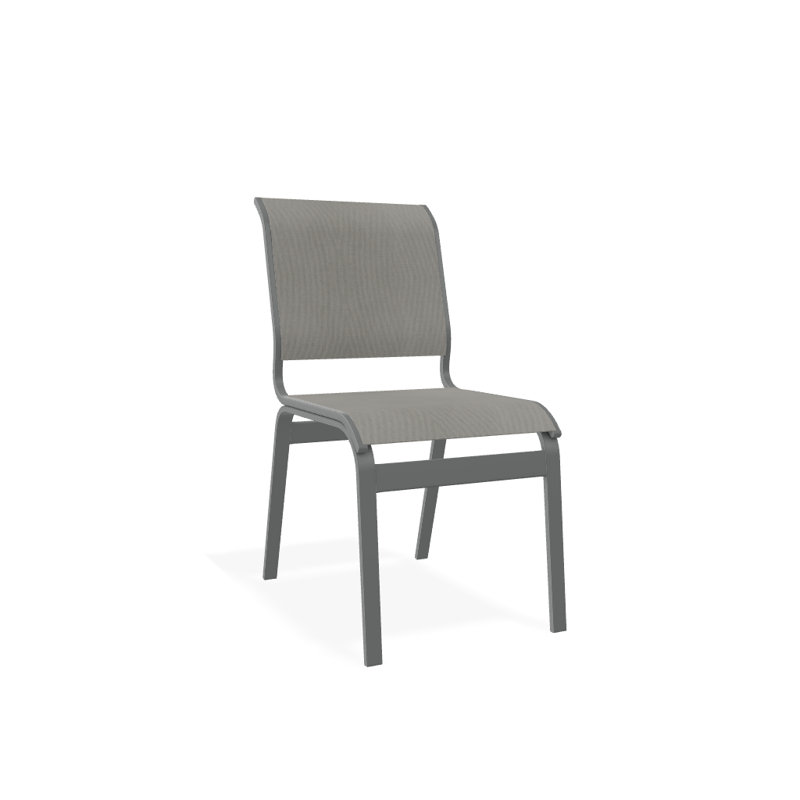 Chaise d'appoint de salle à manger Hiraku, Graphite texturé, Huître Augustine